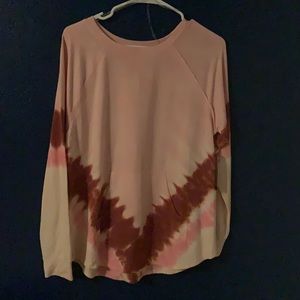 pink and brown long sleeve shirt never worn cheap